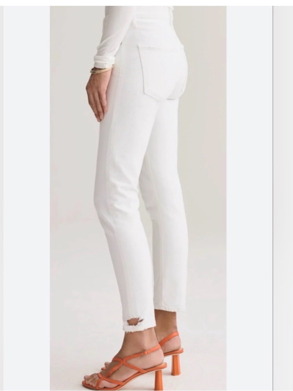 AGOLDE Toni White Jeans distressed ankles Size 29